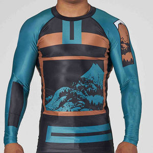 Rashguard de Jiu Jitsu para Hombre, Sublimado, para Gimnasio, Entrenamiento y Fitness, Transpirable, de Manga Corta - Product Image 1