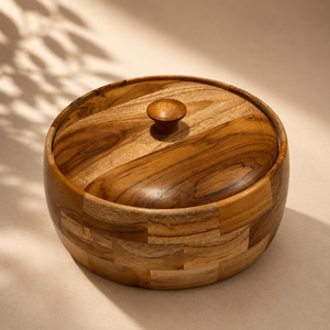 Latest Style Wood Tortilla Warmer Eco-Friendly Round Casserole with Lid for Kitchen & Dining Roti Box for Hot Seller - Product Image 6