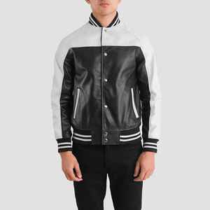 High Quality Men's High Street Chenille Embroidery <b>Leather</b> <b>Jacket</b> Eco Friendly Breathable Customized Design <b>Winter</b> <b>Jacket</b> - Product Image 4