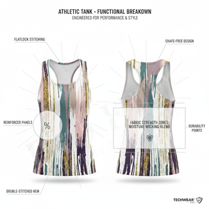 เสื้อกล้ามลายเส้นเพ้นท์แบบนามธรรมสั่งทำพิเศษ ยืดหยุ่นได้ เหมาะสำหรับออกกำลังกายช่วงฤดูร้อน เสื้อแขนกุดแฟชั่นสำหรับเล่นโยคะและออกกำลังกายที่ยิม - Product Image 3