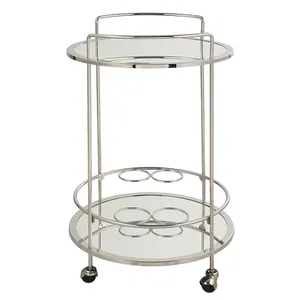 Chariot de service en métal fait main de luxe, nouveau chariot de bar roulant moderne pour hôtel, restaurant, maison, fête et événements, restauration haut de gamme - Product Image 5