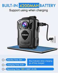 Cámara Corporal <span class=keywords><strong>Boblov</strong></span> M5 de 64GB con GPS, 1440P, Visión Nocturna IR, Cámara Corporal para Policía, Gran Angular de 170°, Resistente al Agua IP67 - Product Image 2