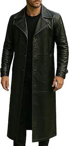 Veste de baseball universitaire pour homme en cuir noir de haute qualité, avec corps en laine et manches en cuir, style long manteau, veste universitaire - Product Image 2