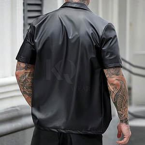 Chemises en cuir élégantes pour hommes, légères, en matière douce, confortables pour le bureau et les occasions décontractées. - Product Image 2