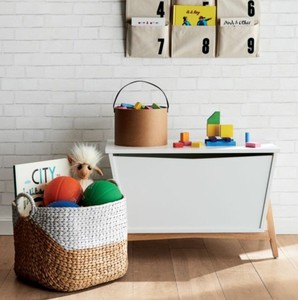 Handwoven Water Hyacinth <b>Storage</b> <b>Basket</b> with Handles – Two-Tone Woven Organizer Bin for <b>Toys</b>, Laundry, Blanket from Vietnam - Product Image 5