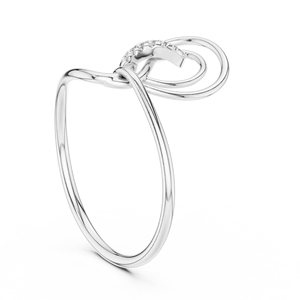 Anillo de Diamantes de Oro Sólido de 14k en Forma de Espiral para Mujer, Corte Brillante Redondo, Anillo de Compromiso Clásico, Diseño Minimalista, Anillo para Regalo - Product Image 5