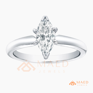 925 Sterling <b>Silver</b> Marquise Cut Engagement <b>Ring</b> Women <b>Solitaire</b> American Diamond CZ Wedding <b>Ring</b> Minimal Fine Jewelry - Product Image 4