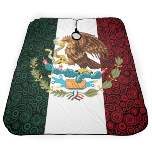 Capa de Peluquería con Estampado de Águila Mexicana, Desechable, de PVC y Poliéster, Antiadherente, para Salón de Belleza, con Cierre a Presión en el Cuello - Product Image 4