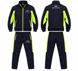 Conjunto Deportivo Cortavientos para Hombre FURAT LEATHERS Blanco y Negro, Conjunto de 2 Piezas de Algodón Ecológico para Invierno, Ligero y Medio Peso - Product Image 2