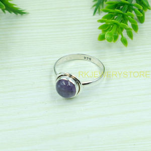 แหวนพลอยอเมทิสต์สีม่วง, แหวนเงินแท้ 925, แหวนพลอยสีม่วง, แหวนสีม่วง, แหวนดีไซน์แฮนด์เมด, แหวนสัญญาสำหรับเธอเป็นของขวัญ - Product Image 3