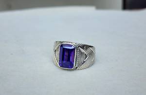 Blue Sapphire Signet <b>Ring</b> Cushion Gemstone 925 Sterling Silver Designer <b>Ring</b> Men Women Gift Elegant Jewelry - Product Image 6