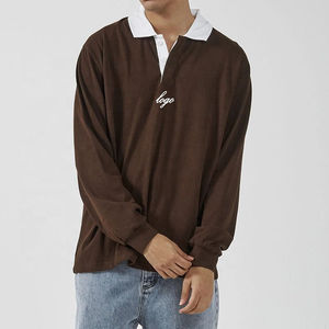 Chemise de rugby en fibre de bambou pour homme, de haute qualité, personnalisée, tricotée, à séchage rapide, à manches courtes, décontractée - Product Image 2
