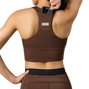 Seamless High Elastic Knitted Polyester Square Collar Front Casual Yoga Tank Top Women's Breathable Quick Dry Eco-Friendly - Product Image 5