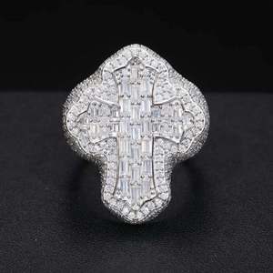 Luxury Cross Shield Baguette Diamond <b>Statement</b> <b>Ring</b> - Product Image 1
