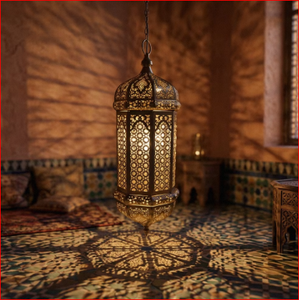 <b>Moroccan</b> Metal Lantern Handmade Cutout Hanging Candle Holder <b>Decorative</b> Lamp for Home Wedding Festival - Product Image 5
