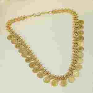Magnifique collier en argent sterling 925 plaqué or, bijou traditionnel, cadeau pour femme - Product Image 3