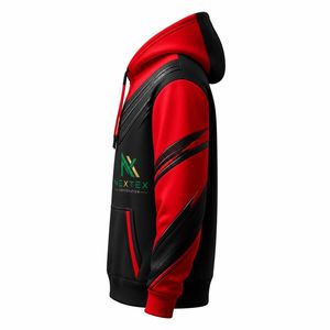 Wholesale Futuristic Armor Design <b>Hoodie</b> <b>Red</b> Black Sublimation Streetwear Graphic Sweatshirt - Product Image 4