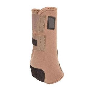 Bottes de protection en néoprène pour chevaux, couleur unie beige, avec sangle Velcro, soutien du pastèrnes pour l'entraînement et la course. - Product Image 6