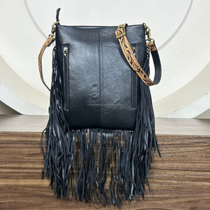 2025 New Fashion Luxury Hand Tooled Diamond Lattice Large Fringe Crossbody Bag <b>for</b> Women's Western Genuine Leather Shoulder Bags - Product Image 6