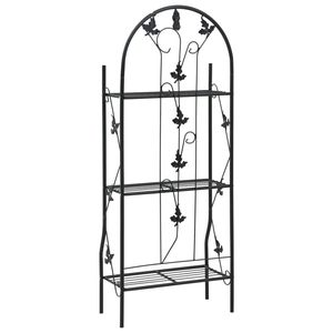 Black <b>Iron</b> 3-Layer Plant Rack 20.5"x11"x50.4" Garden Supplies - Product Image 4