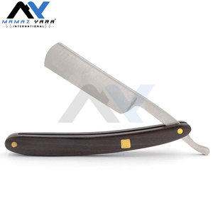 Vente en gros de rasoirs à lame droite en acier inoxydable avec logo personnalisé, manche en bois pour hommes, rasoir professionnel pour barbier, lame tranchante - Product Image 4