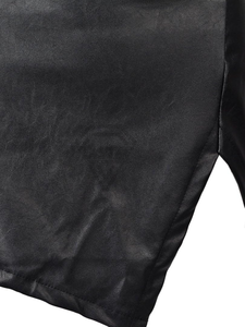 Jupes en cuir toutes saisons pour femmes, taille haute, asymétriques, mini-jupe en cuir PU, couleur unie, sexy, coupe ajustée - Product Image 4