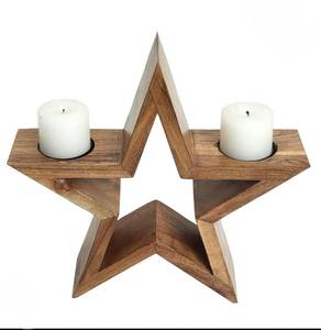 Support à bougies en bois rustique naturel, forme ovale, design écologique, pour bougies chauffe-plat, vaisselle, au meilleur prix - Product Image 4