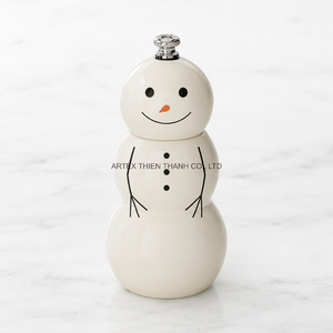 New Arrival High Quality Christmas Snowman Lacquer Wooden <b>Pepper</b> Mill Salt <b>Grinder</b> Elegant Handmade Factory Direct Supply - Product Image 1