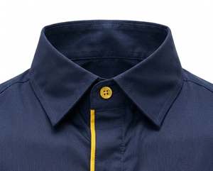 Camisa de Trabajo de Manga Corta Personalizada para Hombre, Uniforme de Poliéster con Cierre de Contraste, Ropa de Trabajo Transpirable y Moderna - Product Image 4