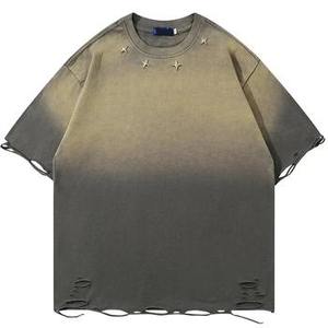 Camiseta Negra Extra Grande de Algodón para Hombre, Manga Corta, Cuello Redondo, Estilo Urbano, Lavada - Product Image 3