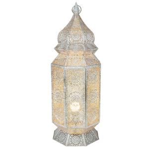 Farol de Metal Hexagonal Estilo Marroquí en Tono Blanco Dorado, Portavelas Decorativo para el Hogar, Navidad y Pascua, Último Modelo en Venta 2026 - Product Image 3