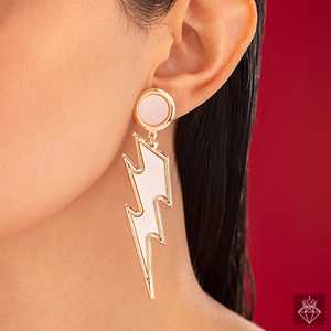 PRAO Thunderbolt Collection Danglers Pendientes colgantes finos en resina blanca - Product Image 3