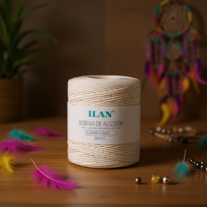 Corda di cotone Ilan 2mm 250g bianca per la creazione di acchiappasogni - Product Image 2