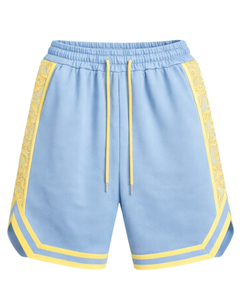 Pantalones Cortos de Baloncesto para Hombre, Color Azul Claro y Amarillo, Transpirables, de Secado Rápido, para Deportes, Gimnasio, Entrenamiento, Correr, Fabricante OEM Personalizado - Product Image 1