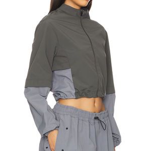 Conjunto Deportivo para Mujer, Chaqueta Corta con Capucha y Mangas Largas, Pantalones Cargo con Cordón, Estilo Urbano, Ligero, de Poliéster, para Primavera - Product Image 4