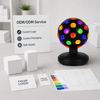 Lumière de boule disco LED traditionnelle pour fêtes, éclairage de scène pour appartement, cadeau d'Halloween, piles AAA, branchement secteur, ABS noir