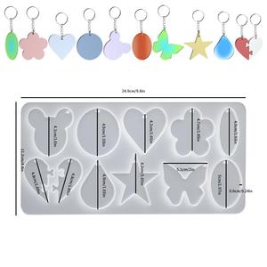 Heart Shaped Multi Part Bear Head Star Butterfly Oval Geometric Pendant Resin <b>Silicone</b> Mold - Product Image 6