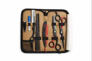 Kit de coiffure professionnel pour salon de coiffure, avec peigne, pince, rasoir noir, ciseaux de coupe de cheveux professionnels, qualité supérieure - Product Image 5