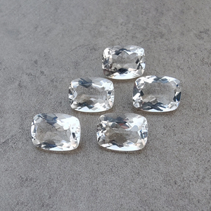 AAA Grade White Natural Crystal Quartz Faceted Cut <b>Cushion</b> Shape Gemstone Calibrated for Jewelry - Product Image 2
