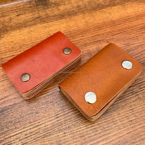 ที่ใส่บัตรหนังแท้คุณภาพพรีเมี่ยมกระเป๋าเงินแบบพับสองทบที่มีการป้องกัน RFID แบบคลาสสิกเรียบง่ายบาง - Product Image 5