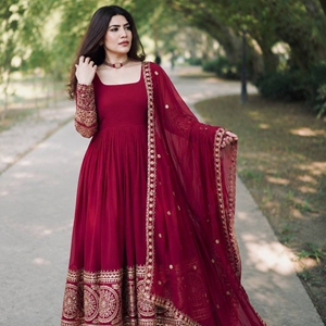 Vestido de Diseñador de Alta Calidad con Estilo Étnico, Nuevo Vestido de Diseñador Fox Georgette de Proveedor Indio - Product Image 2
