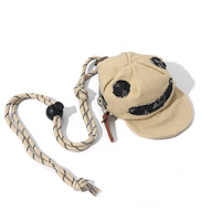 Porte-clés tendance unisexe pour sac, motif casquette de baseball bicolore, étui pour écouteurs hip-hop