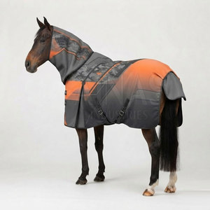 Custom High Quality Nylon Horse Rugs <b>Heavy</b> Duty Waterproof Stable <b>Blanket</b> with Cross Tail Flap and Comfortable Anatomical Fit - Product Image 4