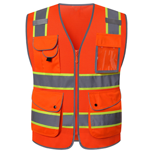 Lightweight Mesh Safety Vest High Visibility Reflective Apparel For Outdoor Utility <b>Workers</b> Building Site Security Uniform - Product Image 6