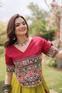 Lehenga Choli Tradicional Indio, Vestido Étnico para Mujer, Conjunto de Blusa y Falda Larga Bordada para Bodas y Fiestas - Product Image 3