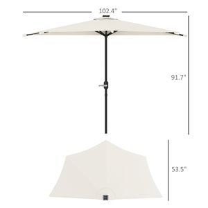 Ombrellone da Esterno per Piccolo Balcone UPF 30+ con 8 Stecche, Manovella Inclinabile e Ventilata, Raggio di 3M per Uso in Spiaggia - Product Image 3