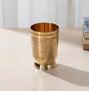 Nouvelles verreries élégantes en laiton avec motif en relief, écologiques, pour cuisine et table, verres à vin, jus, eau, shot, en gros - Product Image 1