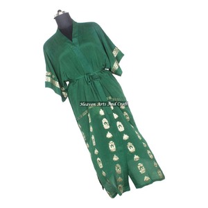 KL009 Kimono Vintage de Manga Larga en Mezcla de Poliéster y Seda, Vestido Largo Estilo Boho para Mujer, Otoño Invierno, Vestido de Dama de Honor - Product Image 2