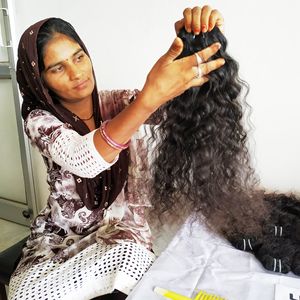 ผมต่อแบบเรมี่บริสุทธิ์100% ผมชาวอินเดียแบบไม่ผ่านกระบวนการผมแบบคู่สีดำแบบม้วน - Product Image 4