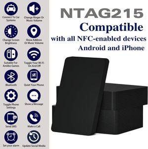 Cartes NFC Ntag215 noires, cartes NFC vierges réinscriptibles, 504 octets pour le contrôle d'accès, applications sans contact, scénarios multiples - Product Image 2